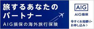 旅するパートナー AIG損保の海外旅行保険 すぐに見積もり